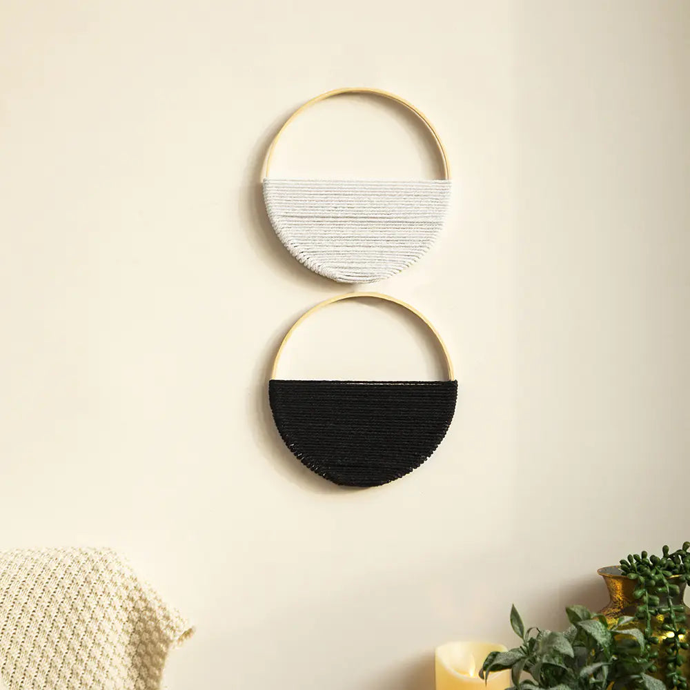 Estante de pared bohemio de doble círculo