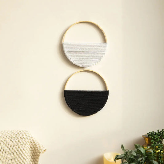 Estante de pared bohemio de doble círculo
