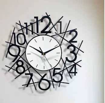 Reloj de Pared Moderno de Diseño Minimalista en Hierro y Acrílico